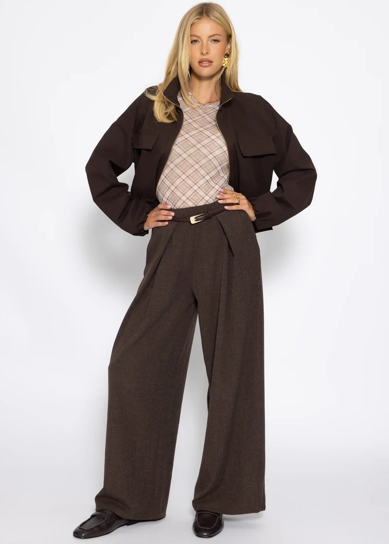 Blousonjacke mit Stehkragen - braun