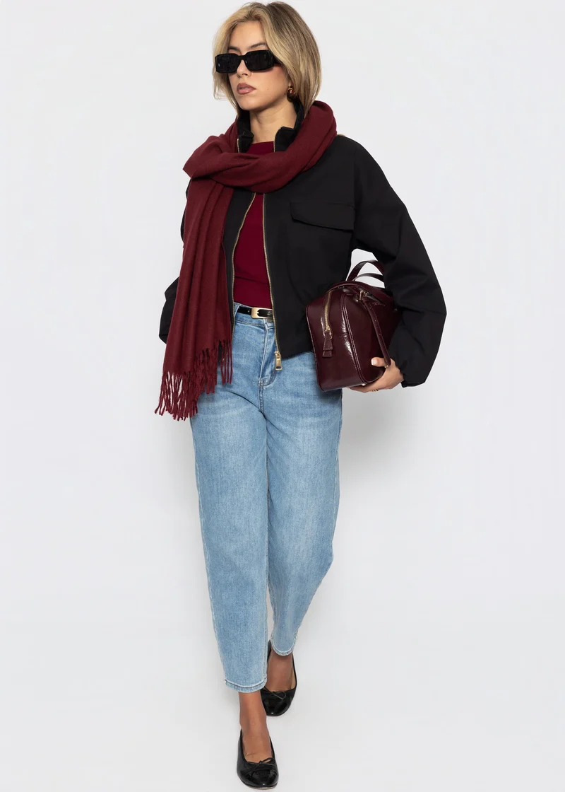 Blousonjacke mit Stehkragen - schwarz