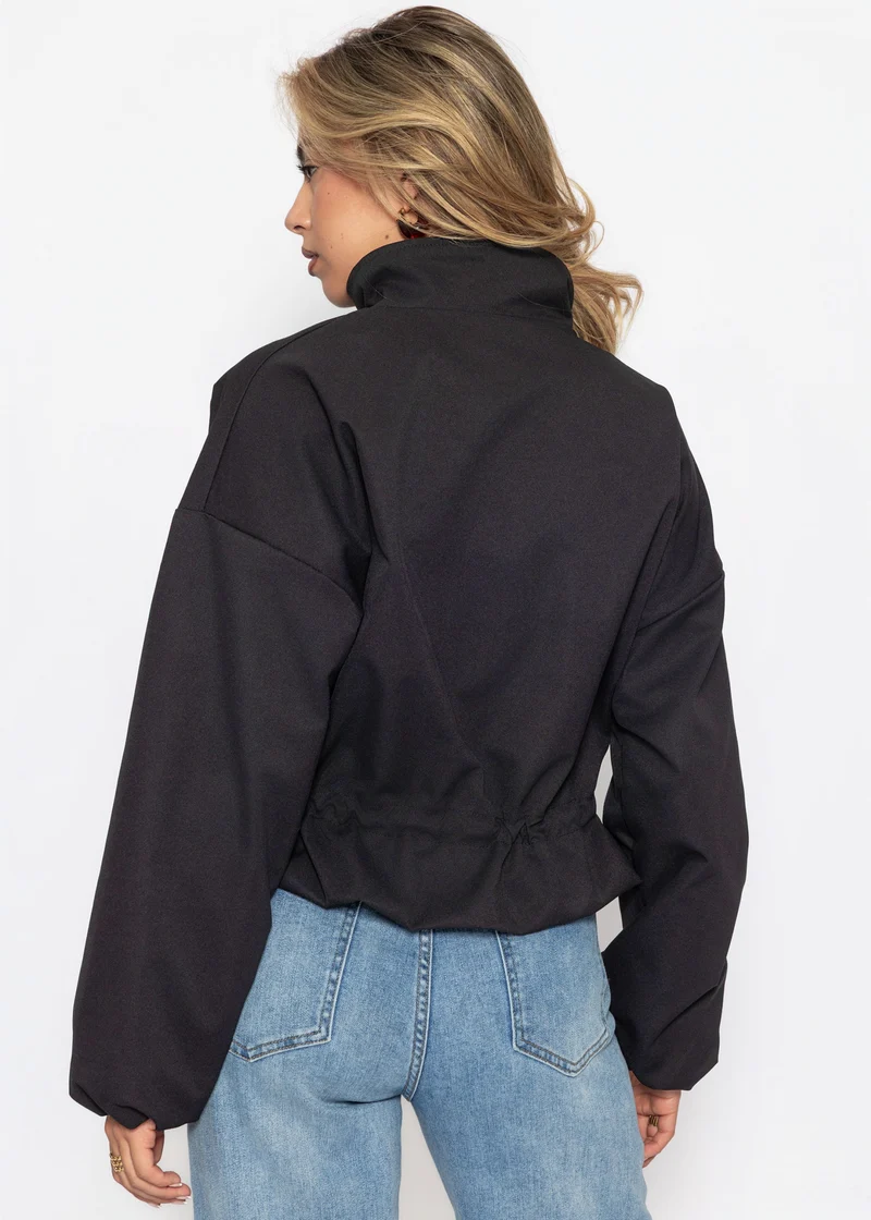 Blousonjacke mit Stehkragen - schwarz