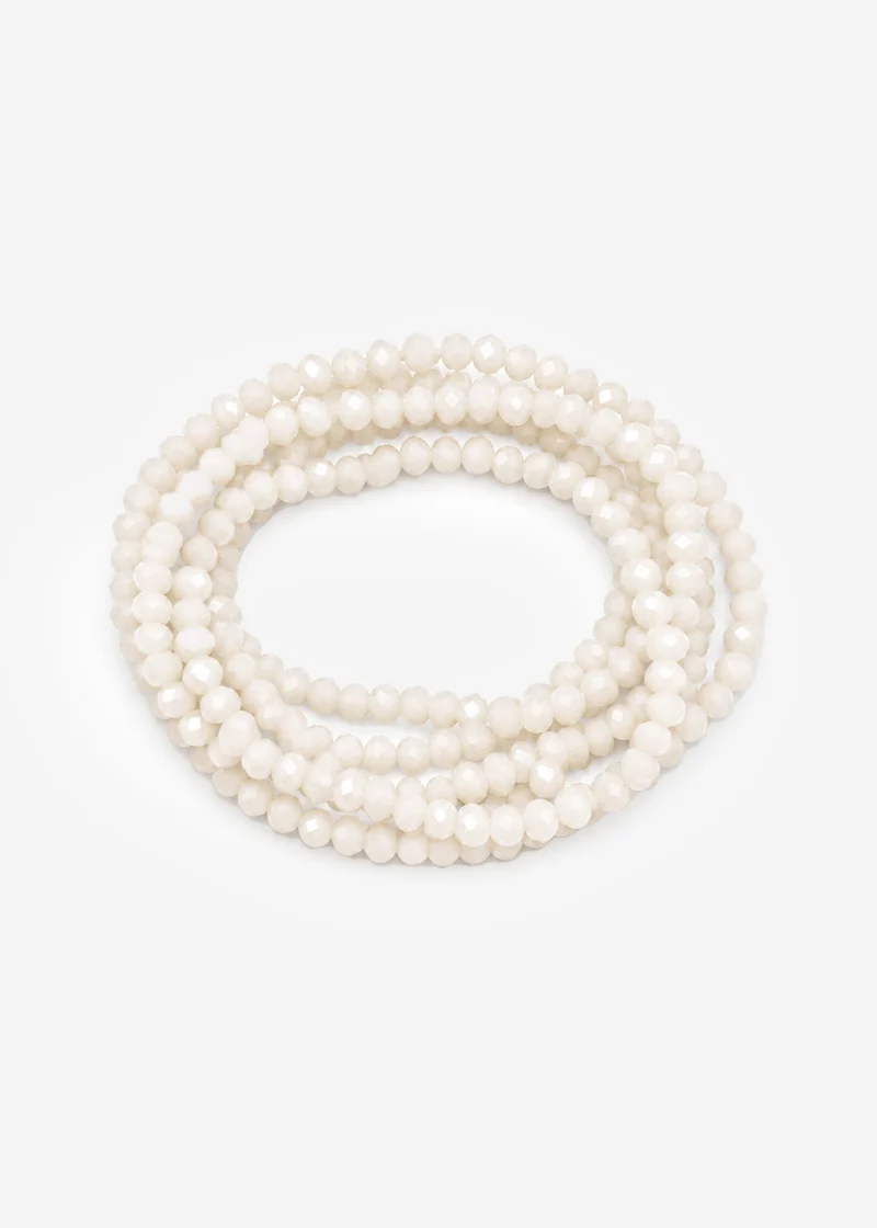 Mehrreihiges Perlen Armband - creme