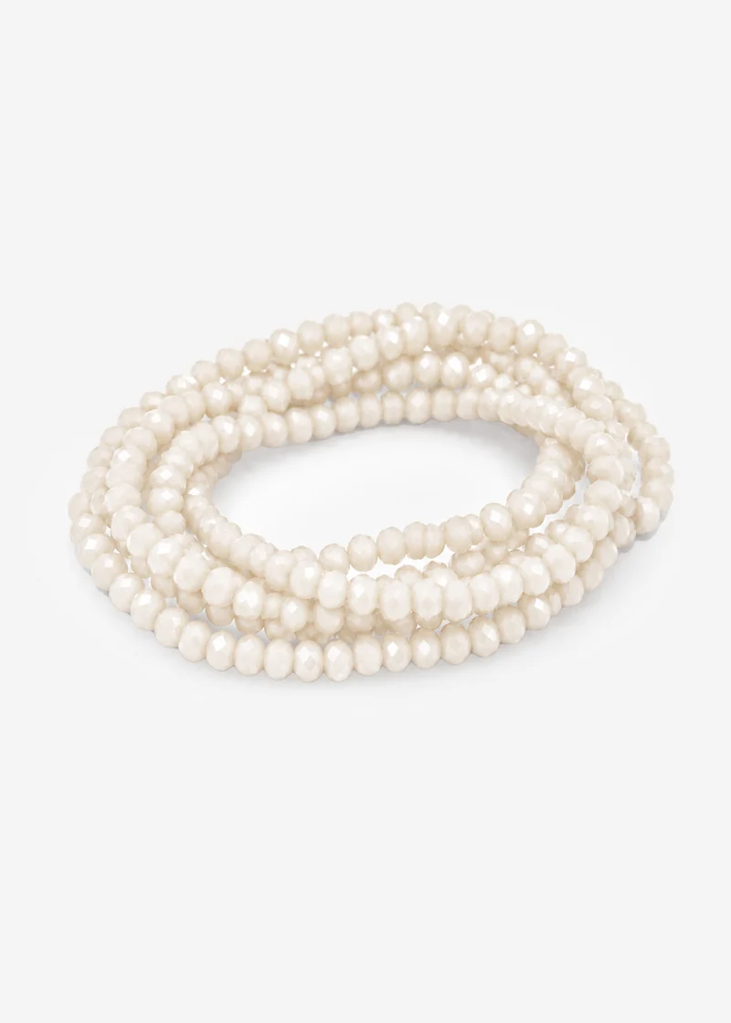 Mehrreihiges Perlen Armband - creme