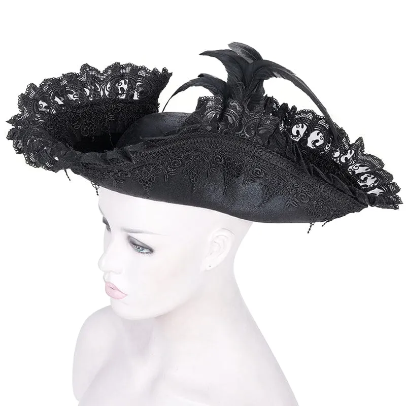 Gothic-Mützen aus gefiederter Spitze für Damen