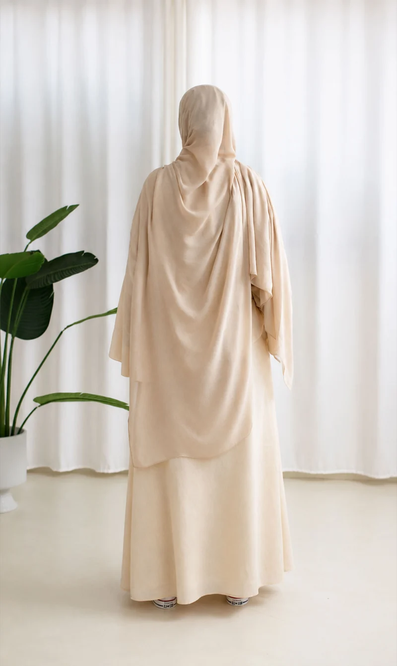 XXL Leinen-Hijab 100 x 200 cm – Beige