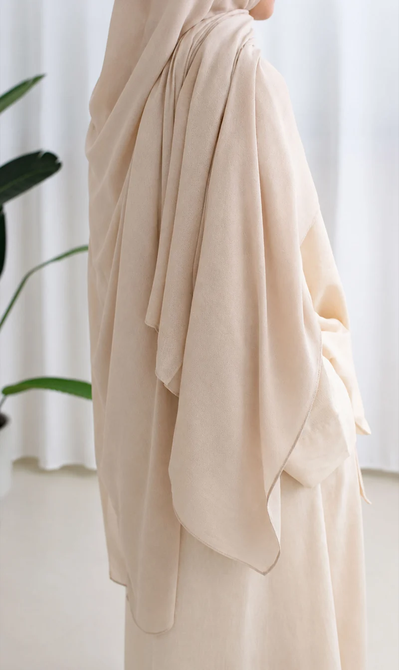 XXL Leinen-Hijab 100 x 200 cm – Beige