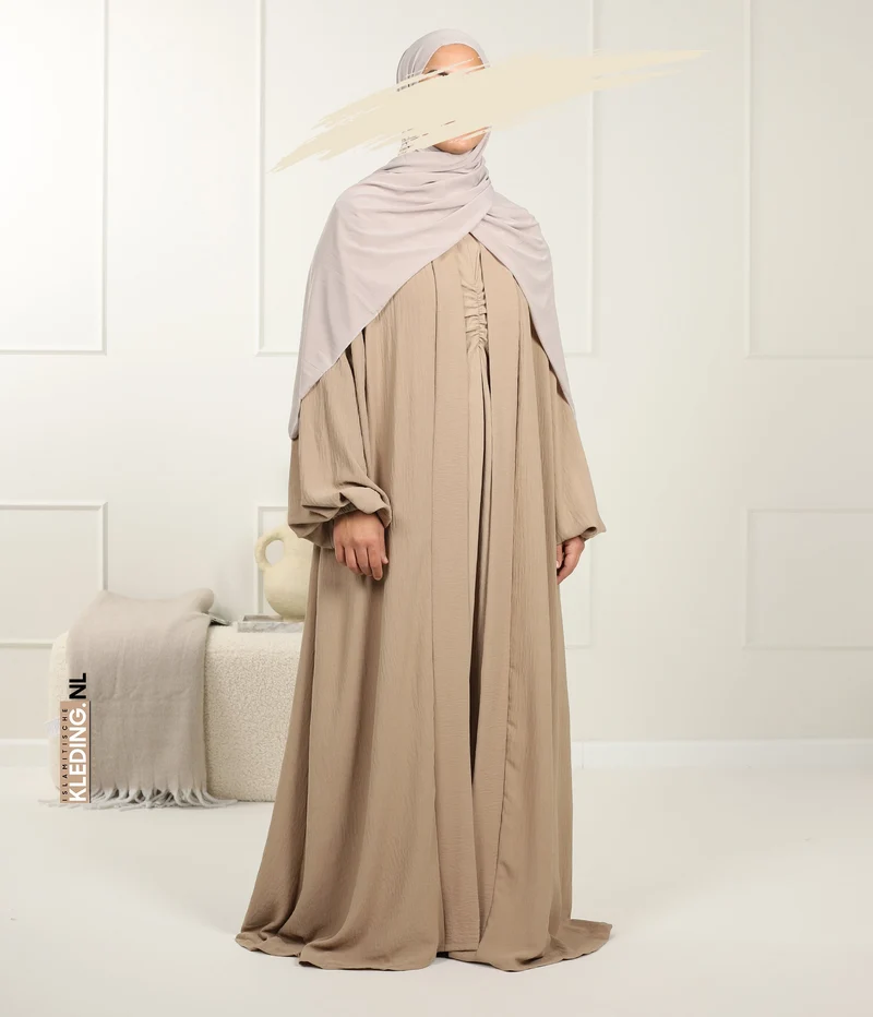 Noora Kimono mit Puffärmeln, Latte