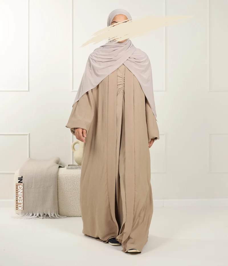 Noora Kimono mit Puffärmeln, Latte
