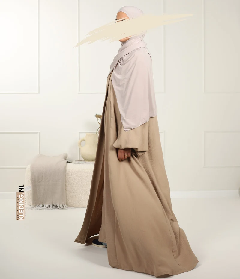 Noora Kimono mit Puffärmeln, Latte