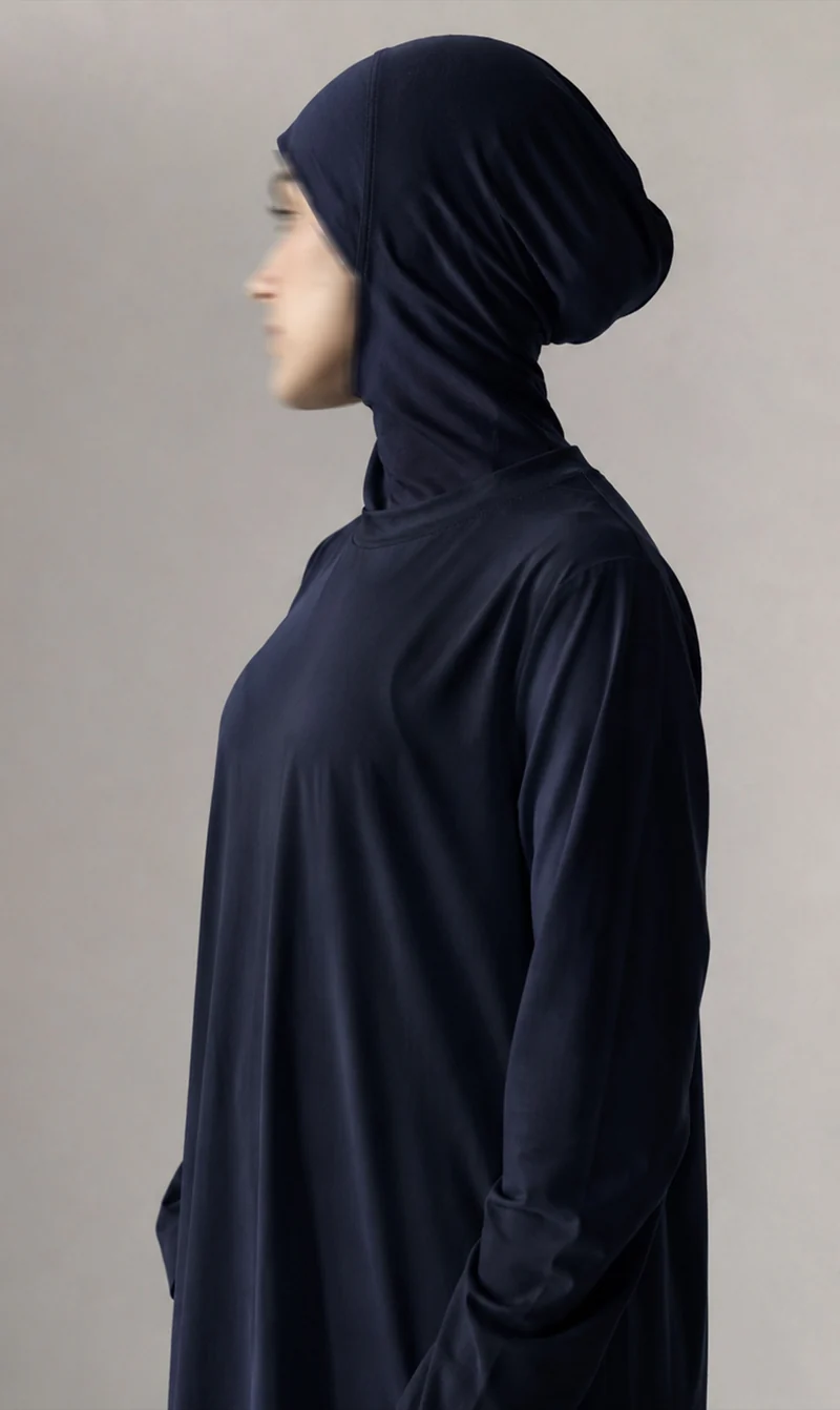 3-lagiger Burkini Long – Marineblau