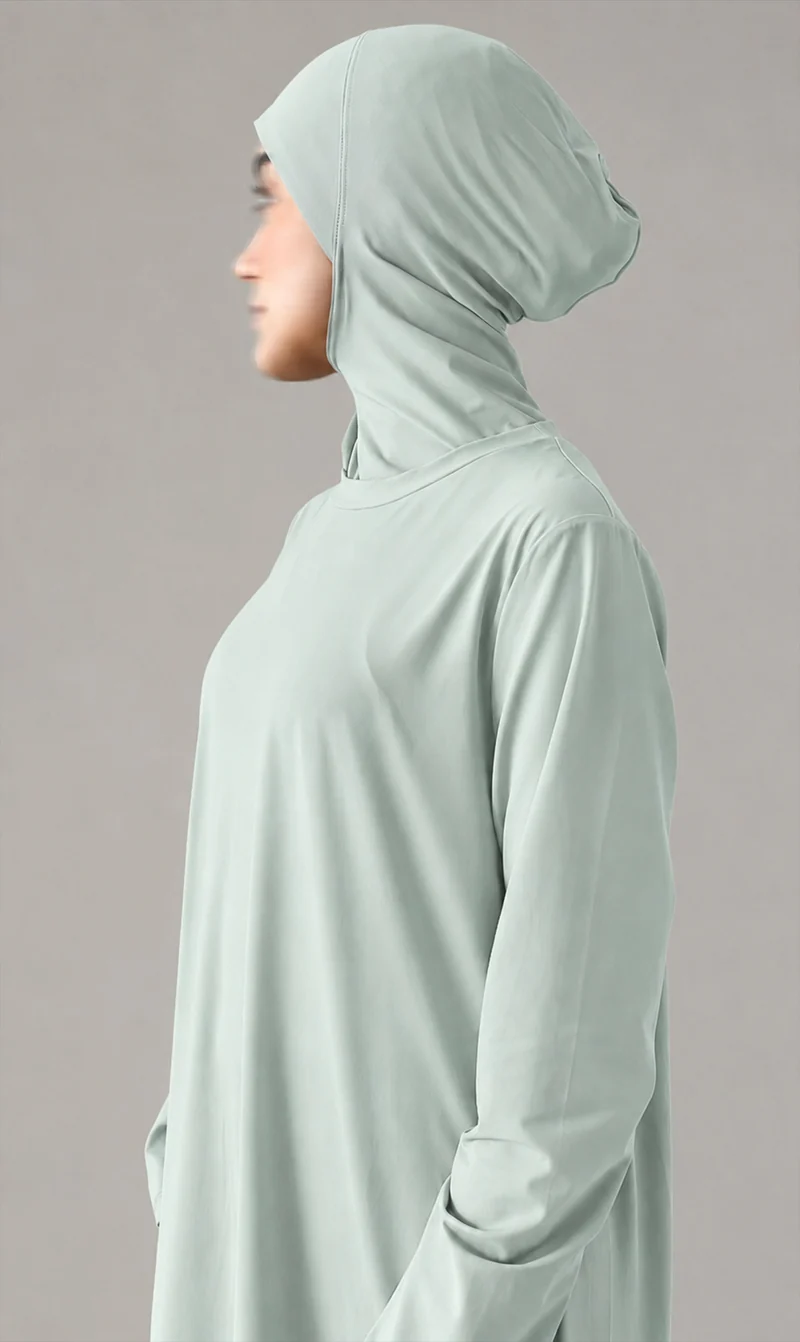 3-lagiger Burkini, lang, Aquagrün