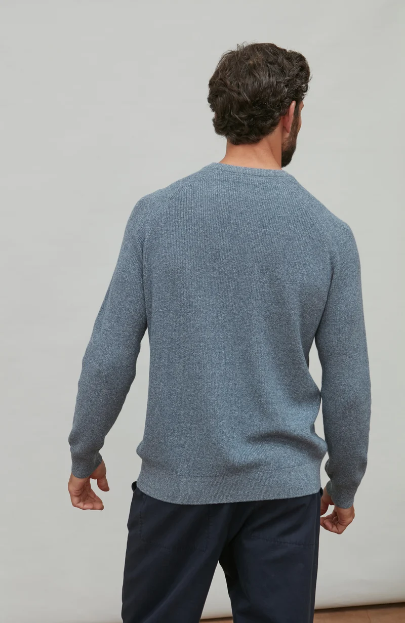 Leichter Herren-Fischerripppullover aus 100 % Baumwolle