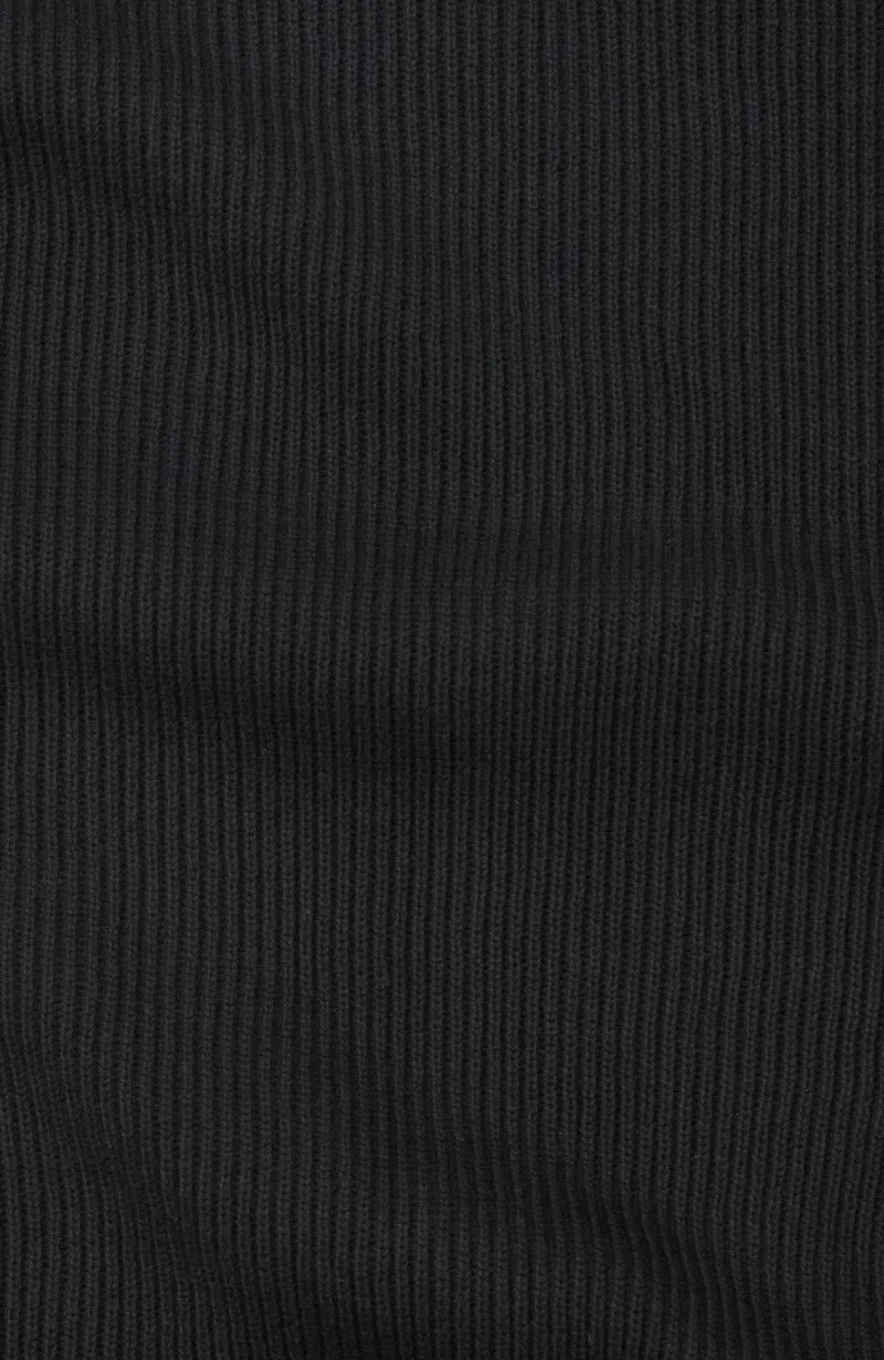 Mens Midweight Cotton Ribbed High Crew Neck Jumper
