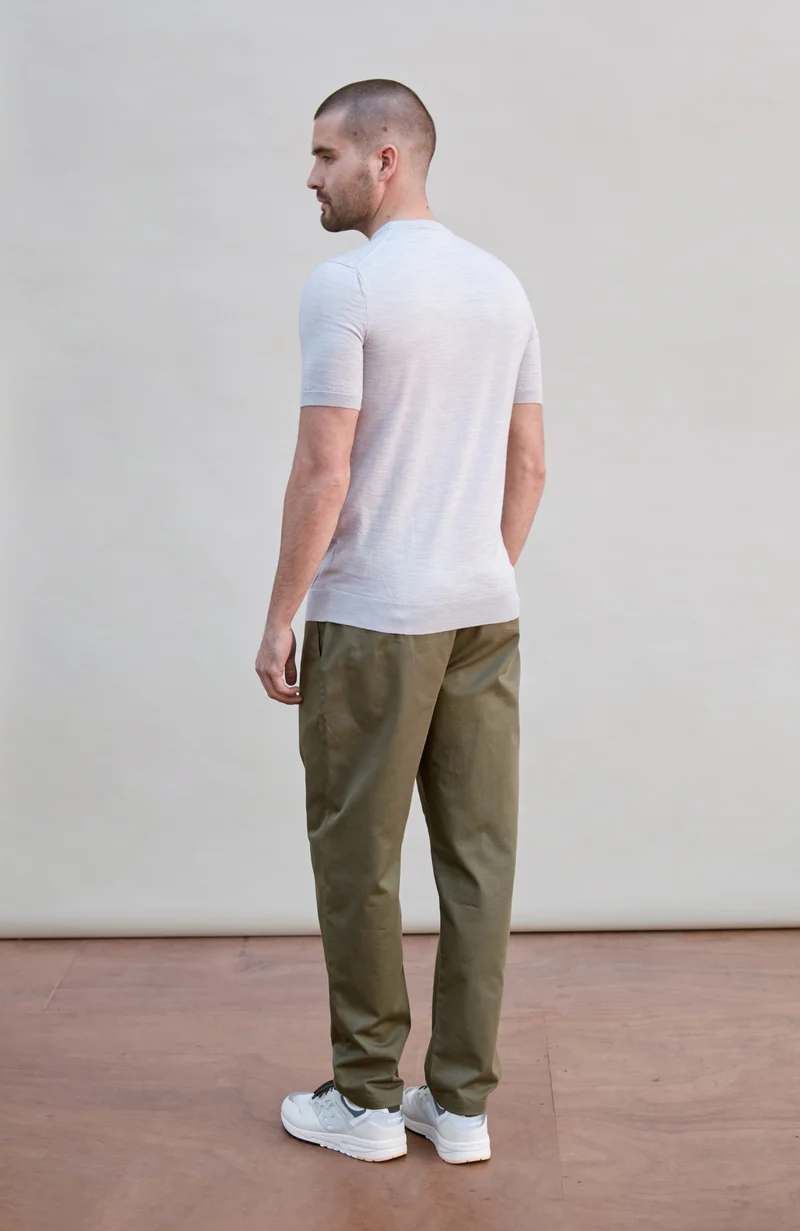 Mens Superfine Merino Silk Short Sleeve Jumper