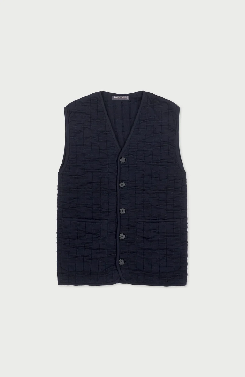 Mens Cotton Quilted Knitted Gilet