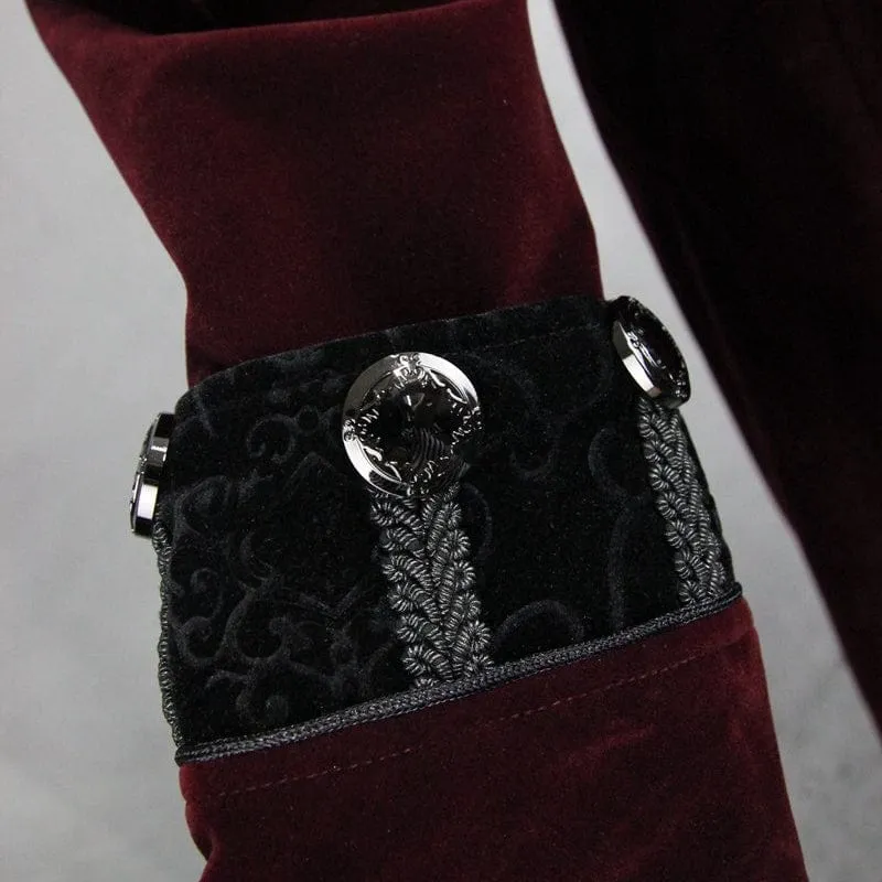 Damen Goth Princess Cut Mantel mit aufwendigen Froschverschluss
