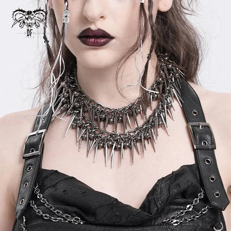 Mehrreihige Halskette im Punk-Stil für Damen
