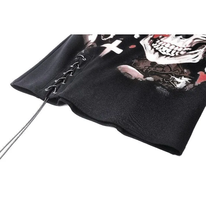 Gothic-Hexen-Slipkleid mit Totenkopf-Print für Damen