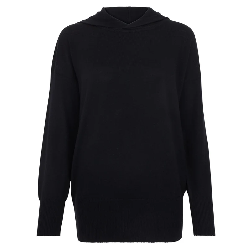 Damen-Pullover mit Kapuze aus reiner, extrafeiner Merinowolle mit entspannter Passform