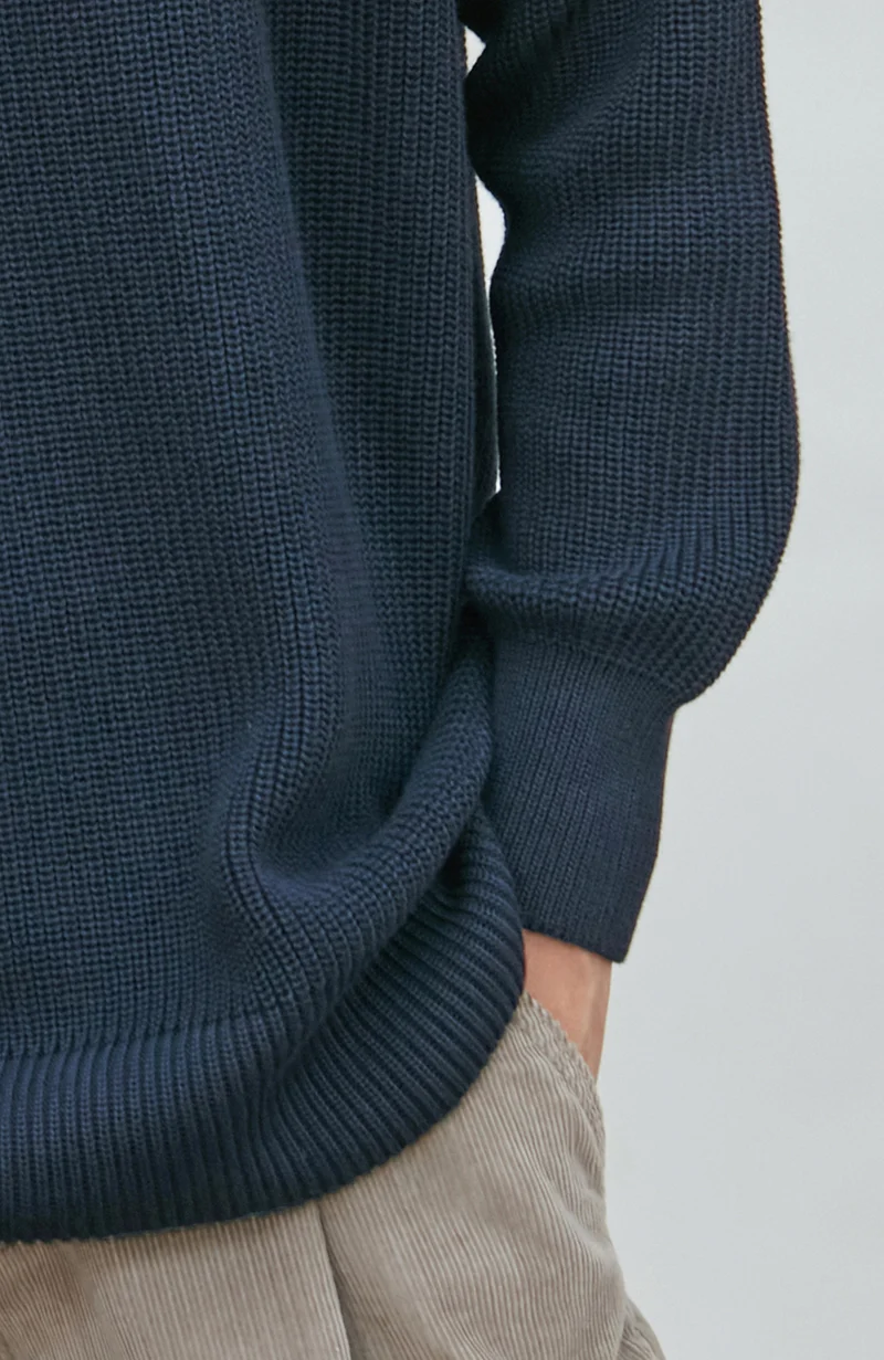 Gerippter Damenpullover mit Rundhalsausschnitt aus 100 % Baumwolle
