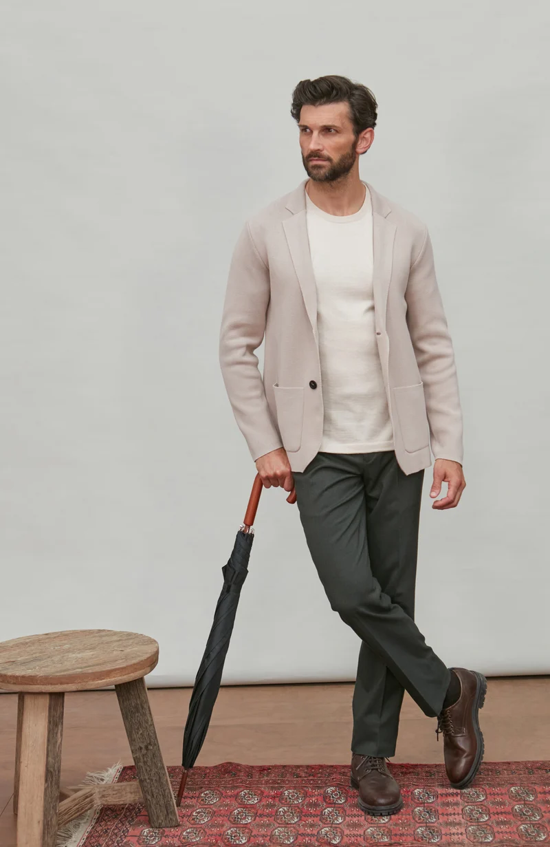 Dekonstruierter Herren-Strickblazer aus 100 % Baumwolle