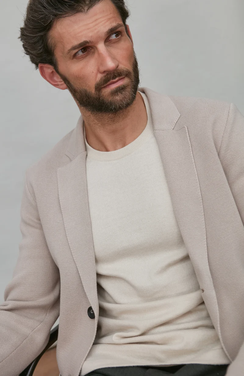Dekonstruierter Herren-Strickblazer aus 100 % Baumwolle