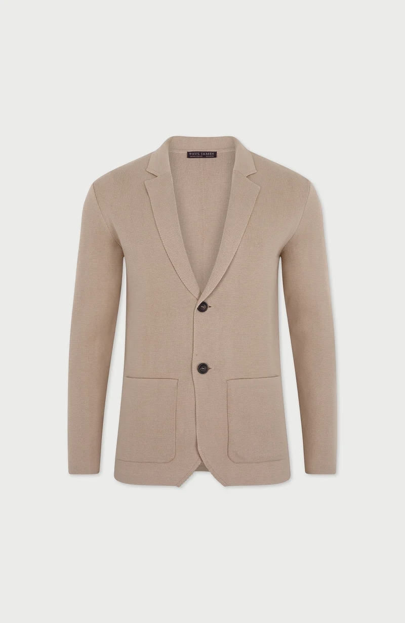 Dekonstruierter Herren-Strickblazer aus 100 % Baumwolle