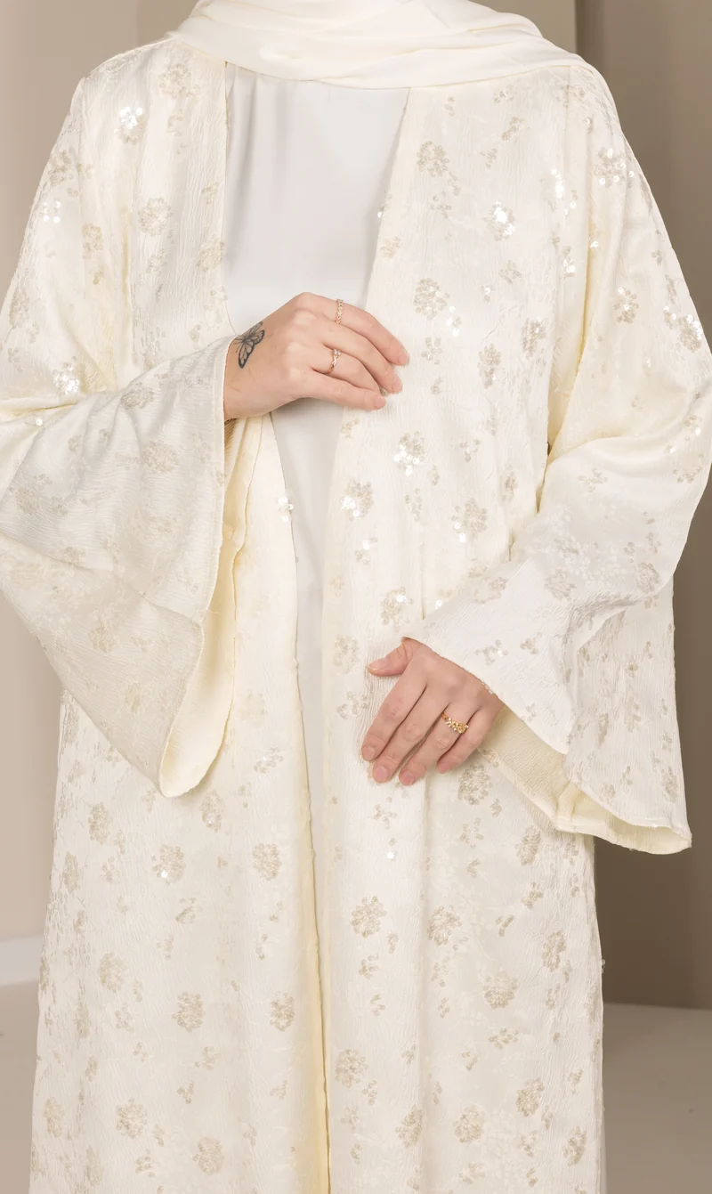 Jaquard-Barock-Kimono-Set – Creme Aya
