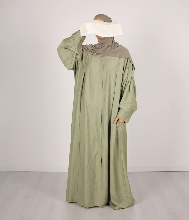 Abaya Leinen Safirah - Vintage Grün