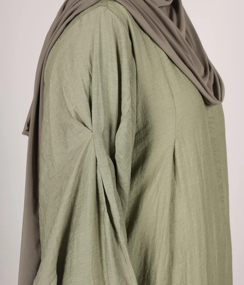 Abaya Leinen Safirah - Vintage Grün
