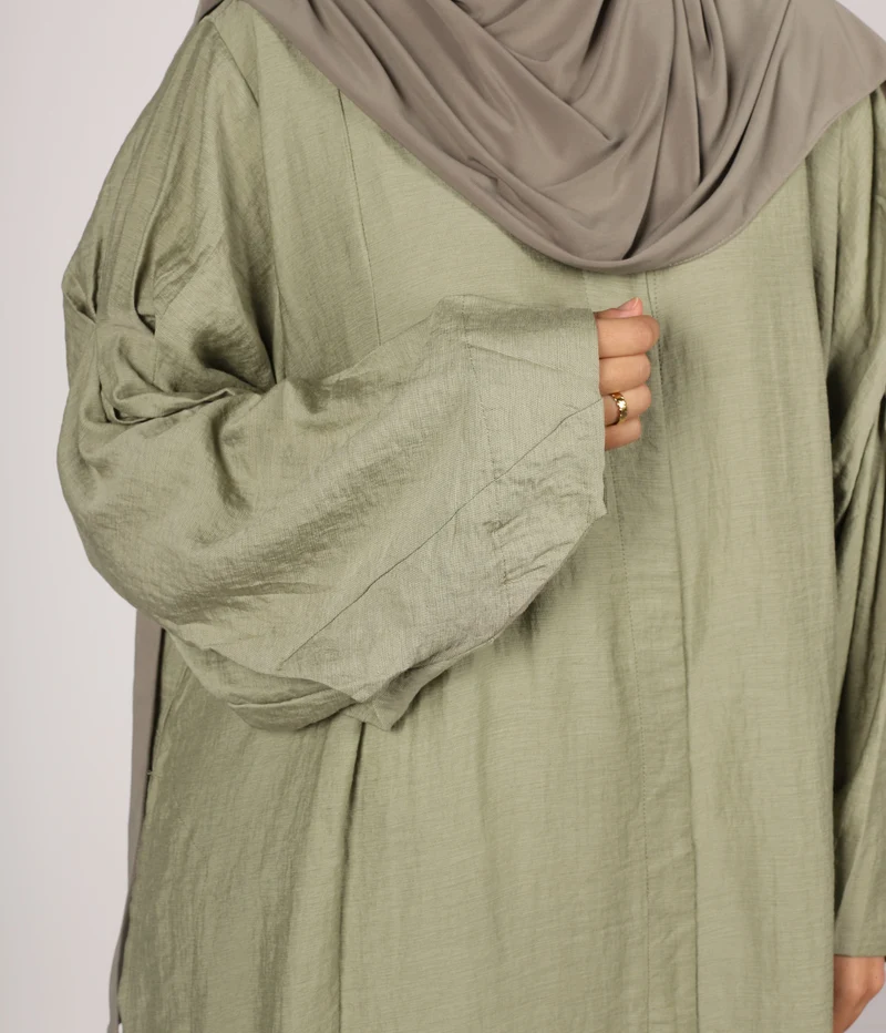 Abaya Leinen Safirah - Vintage Grün