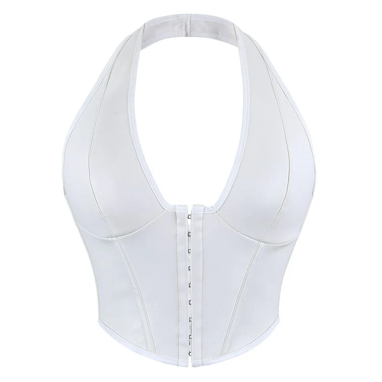 Gothic-Schnürkorsett für Damen mit Neckholder und Überbrustumfang