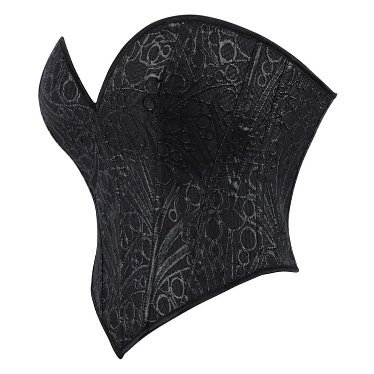 Gothic-Herz-V-Ausschnitt Jacquard-Schnürkorsett für Damen mit Überbrustumfang