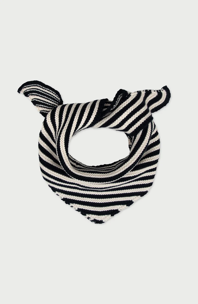 Cotton Garter Knit Striped Mini Neckerchief