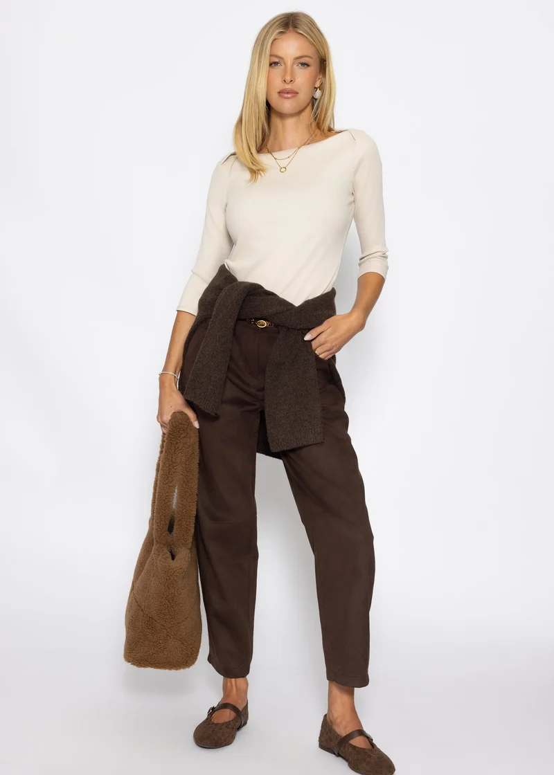 3/4 Arm Rippshirt - beige