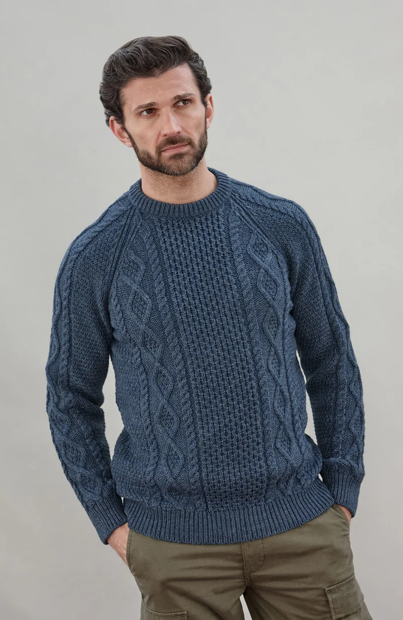 Mens Chunky Merino Wool Fisherman's Jumper