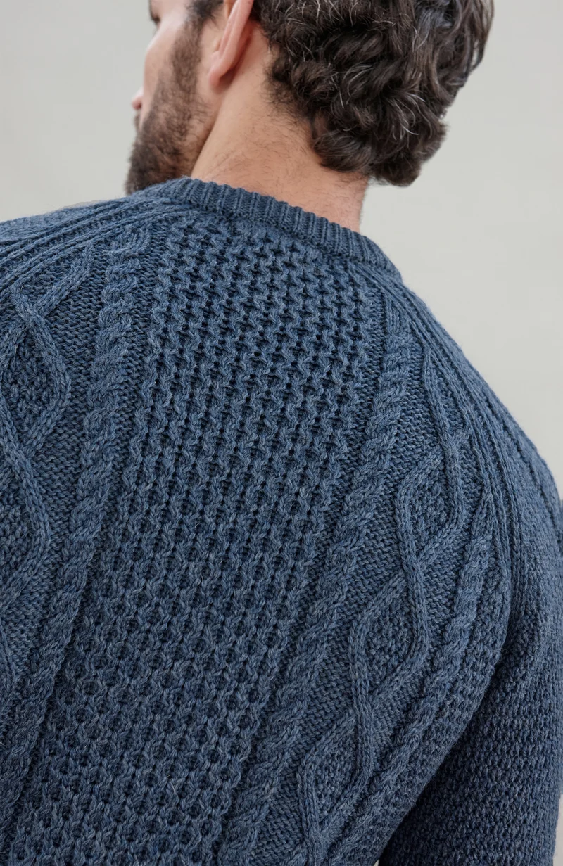 Mens Chunky Merino Wool Fisherman's Jumper