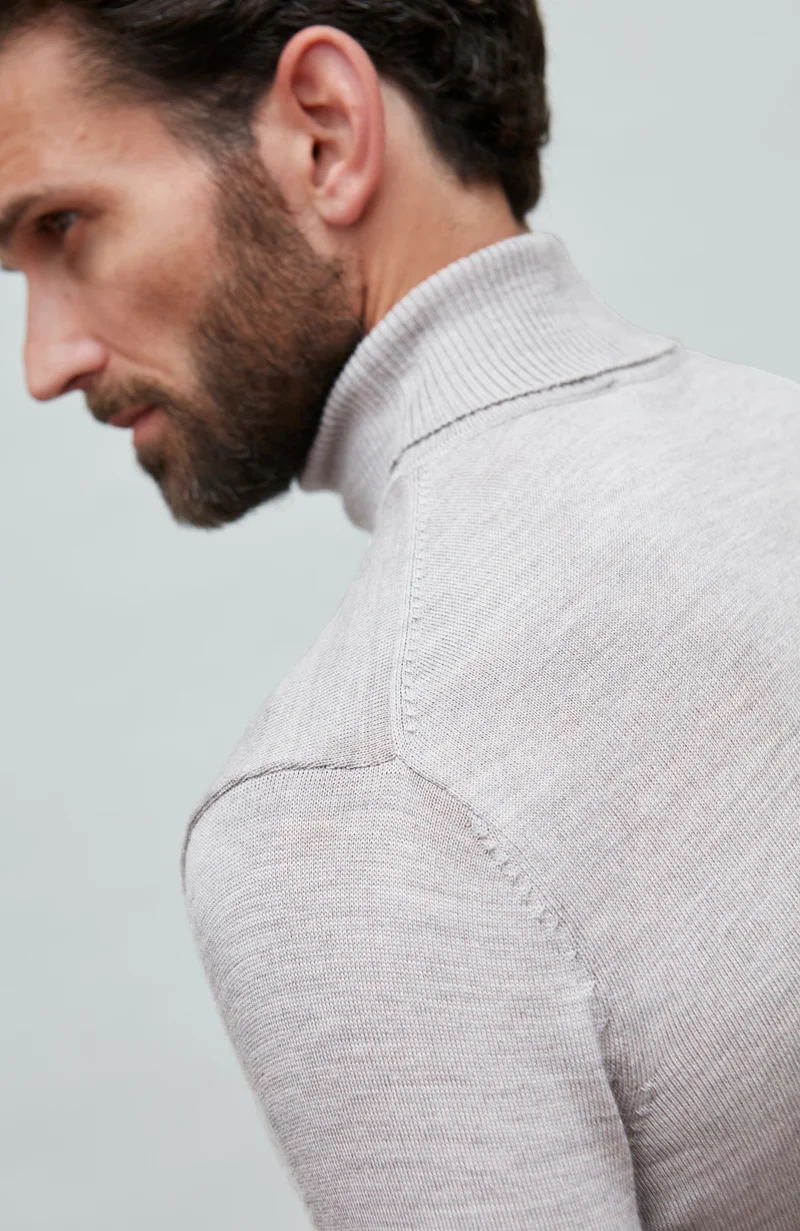 Rollkragenpullover aus extrafeiner Merinowolle für Herren