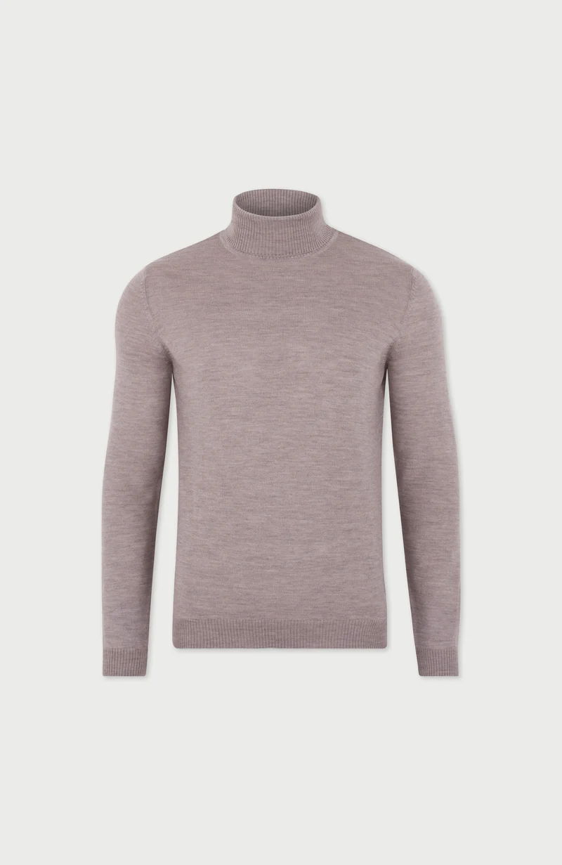 Rollkragenpullover aus extrafeiner Merinowolle für Herren