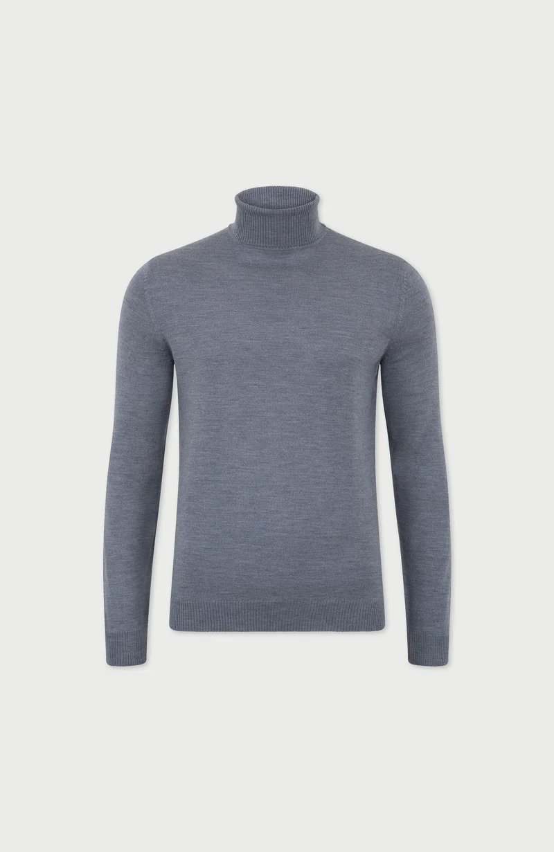Rollkragenpullover aus extrafeiner Merinowolle für Herren