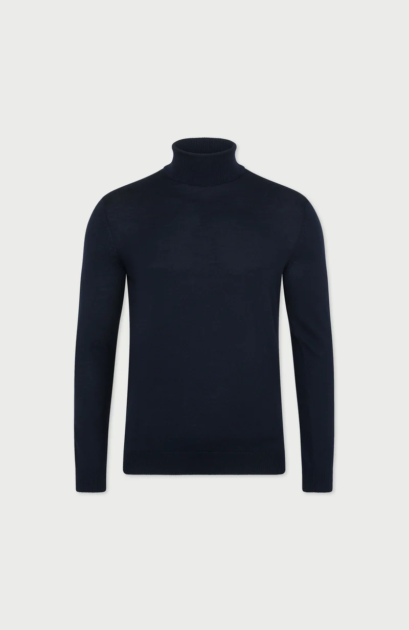 Rollkragenpullover aus extrafeiner Merinowolle für Herren