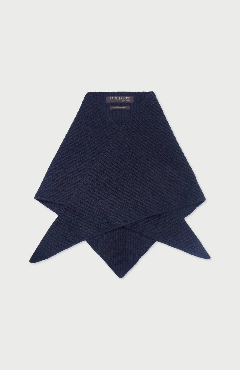 Lambswool Ribbed Triangle Scarf