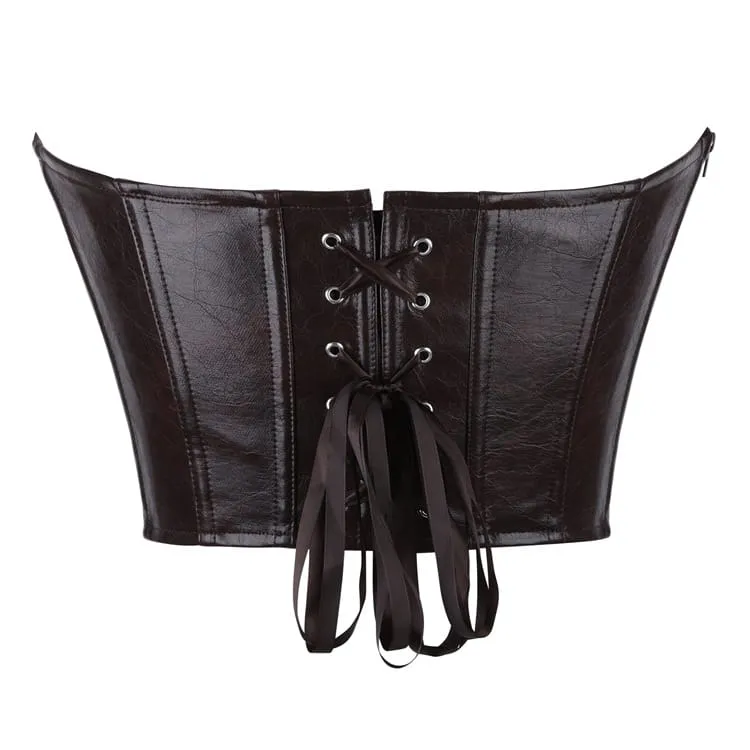 Gothic-Korsett für Damen im Used-Look mit Schnürung und Überbrustumfang