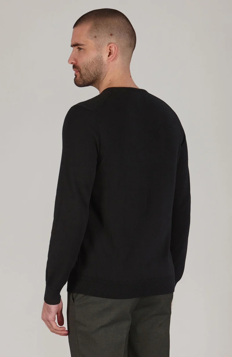 Herrenpullover aus 100 % Baumwolle mit V-Ausschnitt