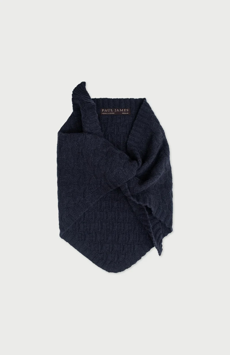 Merino Cashmere Textured Triangle Scarf