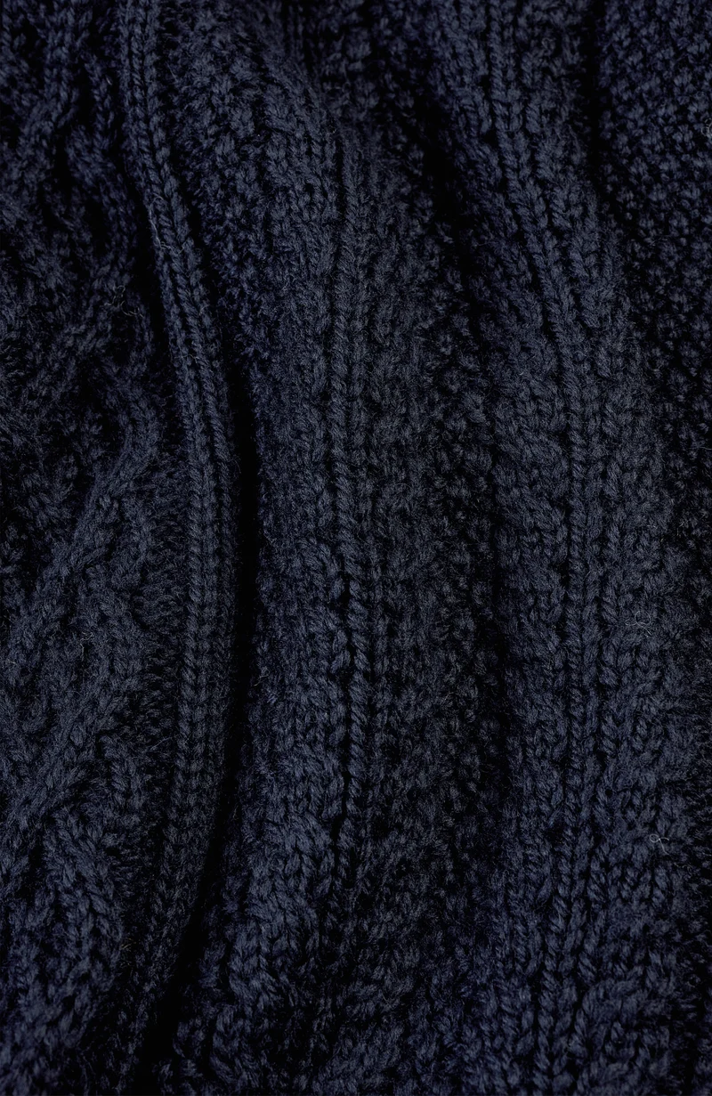 Womens Chunky Merino Roll Neck Cable Jumper