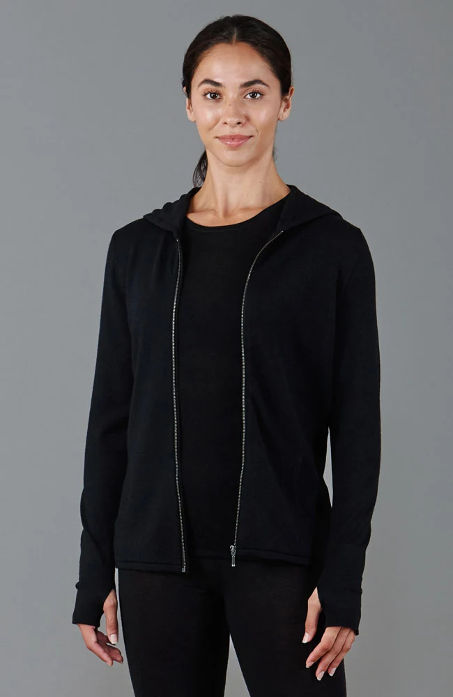 Schwerer Damen-Kapuzenpullover aus Merino-Activewear