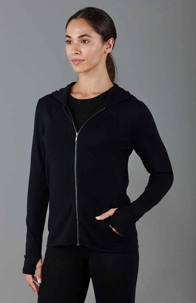 Schwerer Damen-Kapuzenpullover aus Merino-Activewear