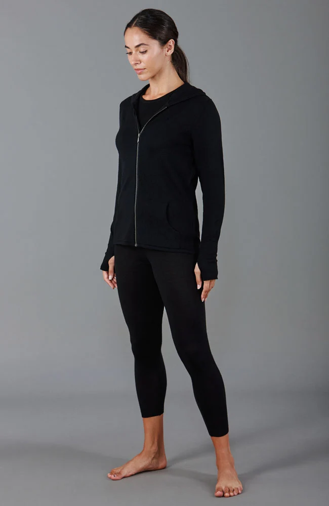 Schwerer Damen-Kapuzenpullover aus Merino-Activewear