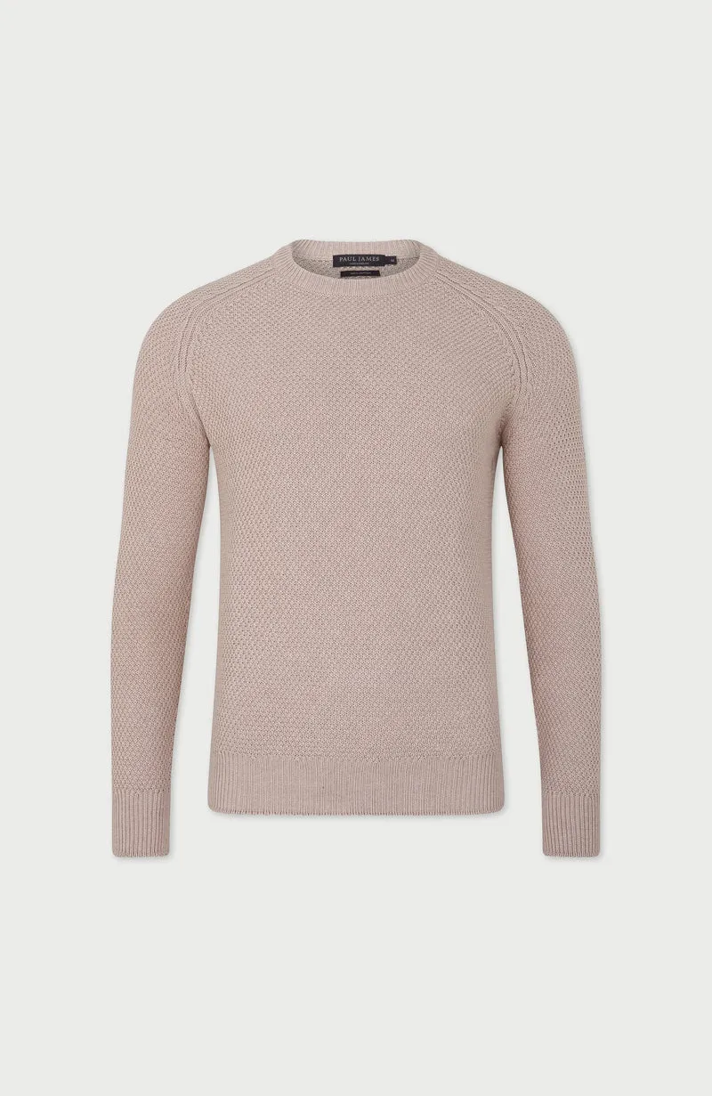 Herren-Raglanpullover aus Bio-Baumwolle mit Moosmuster