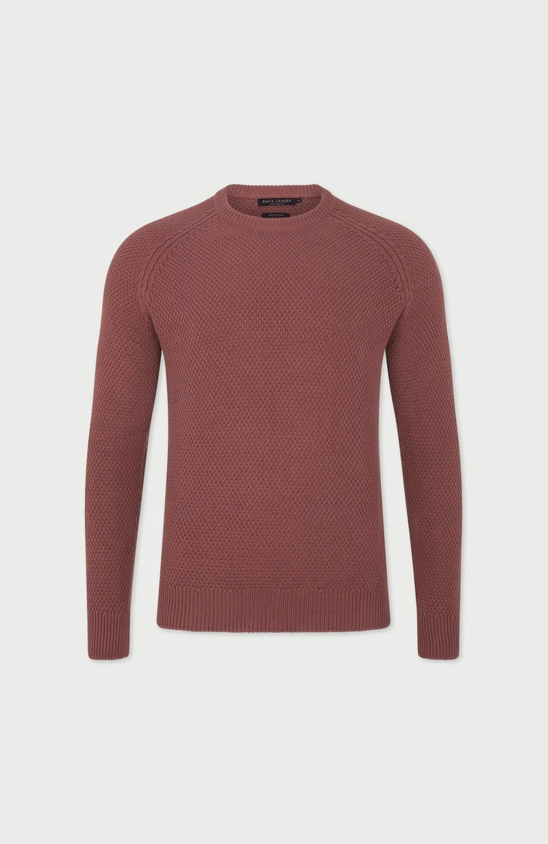 Herren-Raglanpullover aus Bio-Baumwolle mit Moosmuster
