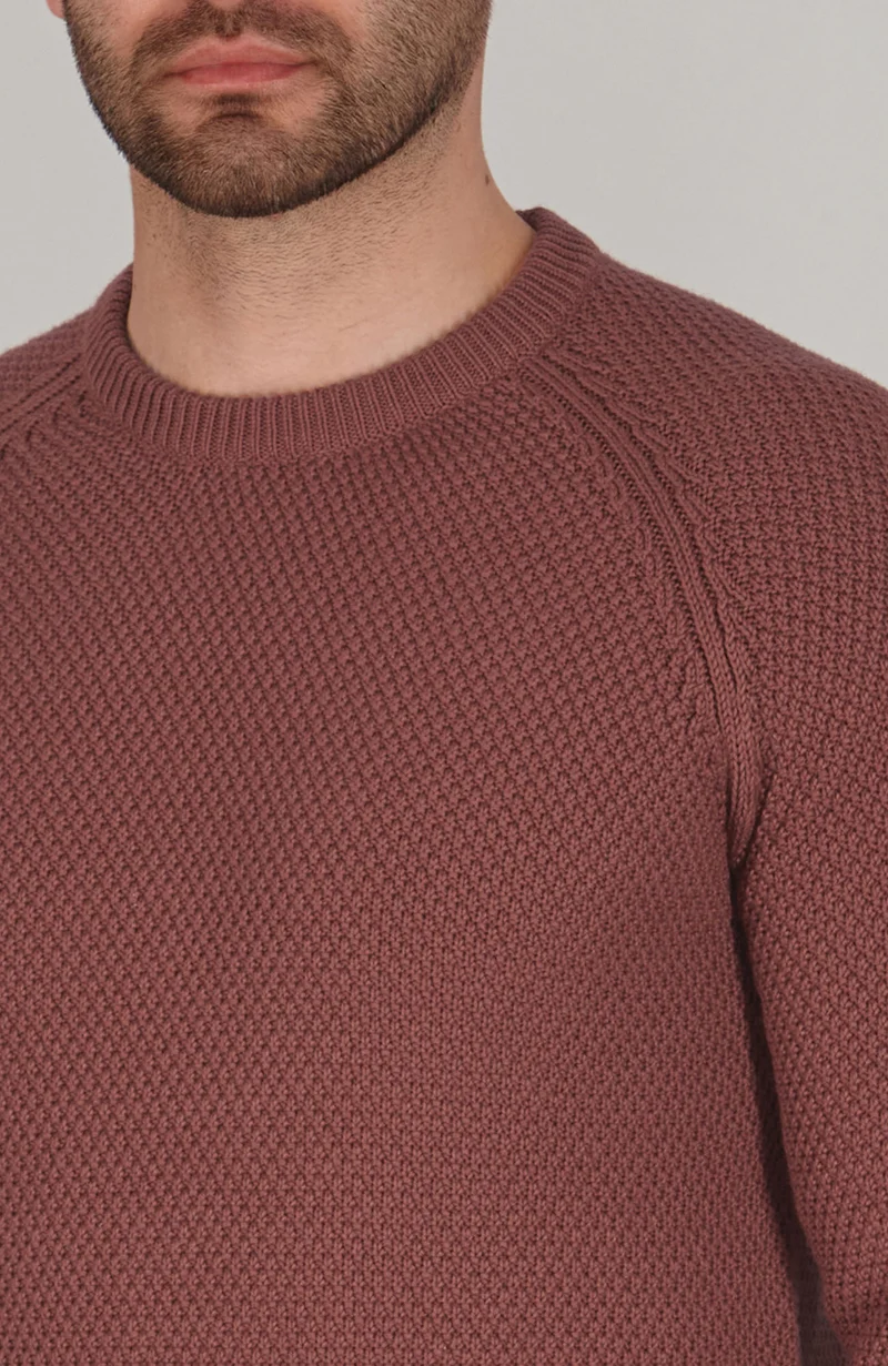 Herren-Raglanpullover aus Bio-Baumwolle mit Moosmuster